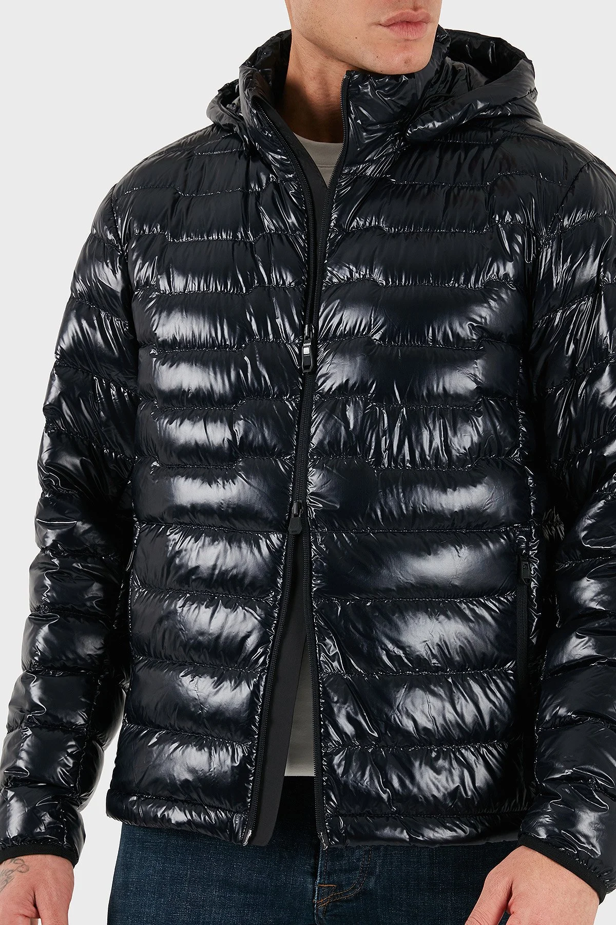 Boss Kapitoneli Regular Fit Kapüşonlu Su İtici Parlak Şişme Erkek Mont 50548790 402 LACİVERT - 6