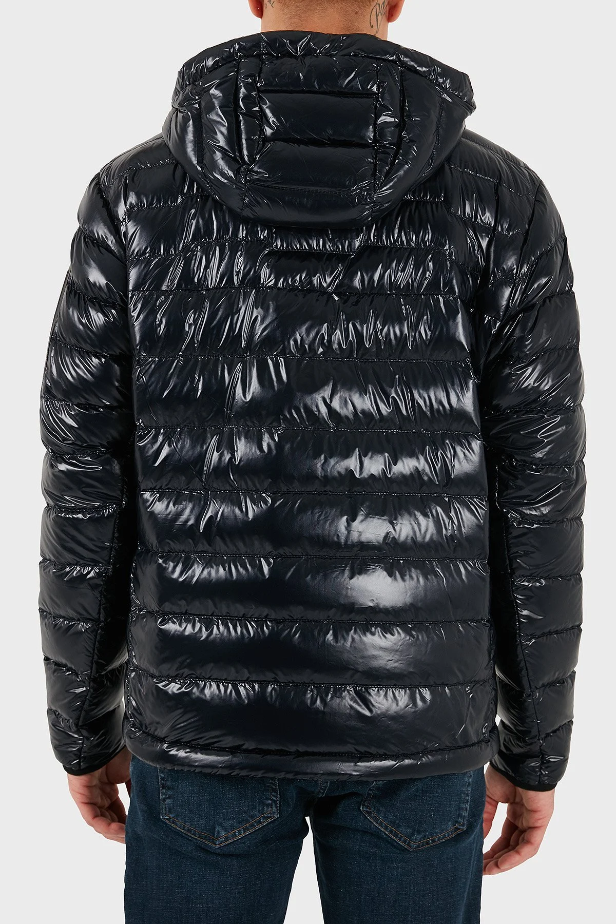 Boss Kapitoneli Regular Fit Kapüşonlu Su İtici Parlak Şişme Erkek Mont 50548790 402 LACİVERT - 3