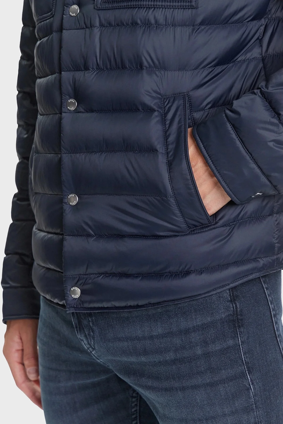 Boss Kapitoneli Regular Fit Kuş Tüyü Dolgulu Su İtici Şişme Erkek Mont 50540456 404 LACİVERT - 5