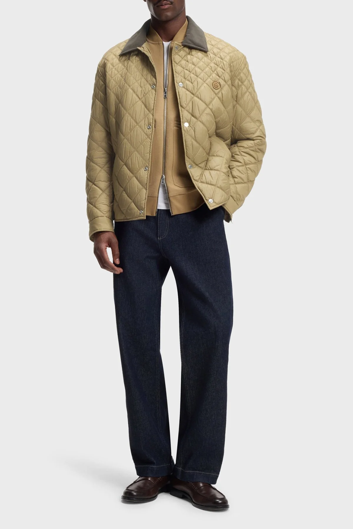 Boss Kapitoneli Relaxed Fit Klasik Yaka Su İtici Erkek Mont 50558841 252 HAKİ - 2