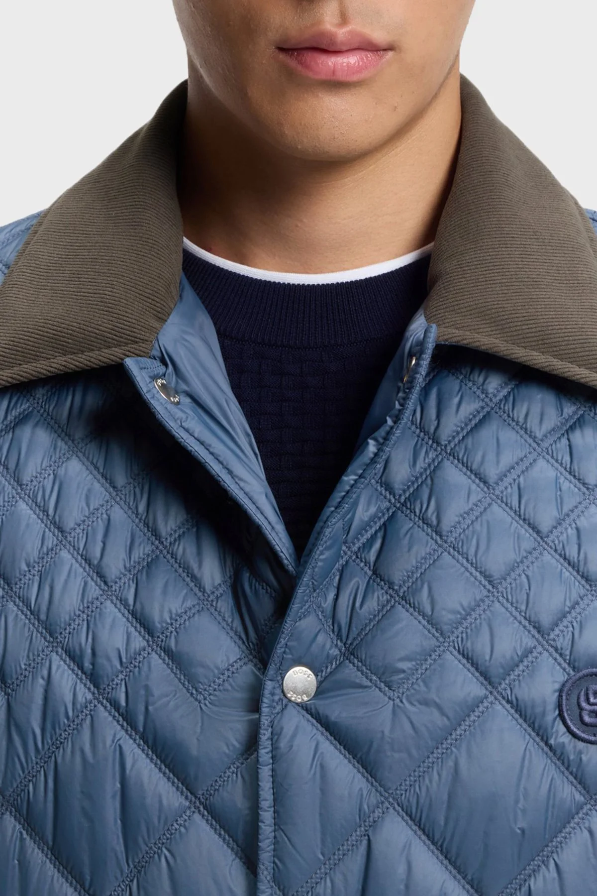 Boss Kapitoneli Relaxed Fit Klasik Yaka Su İtici Erkek Mont 50558841 468 LACİVERT - 4