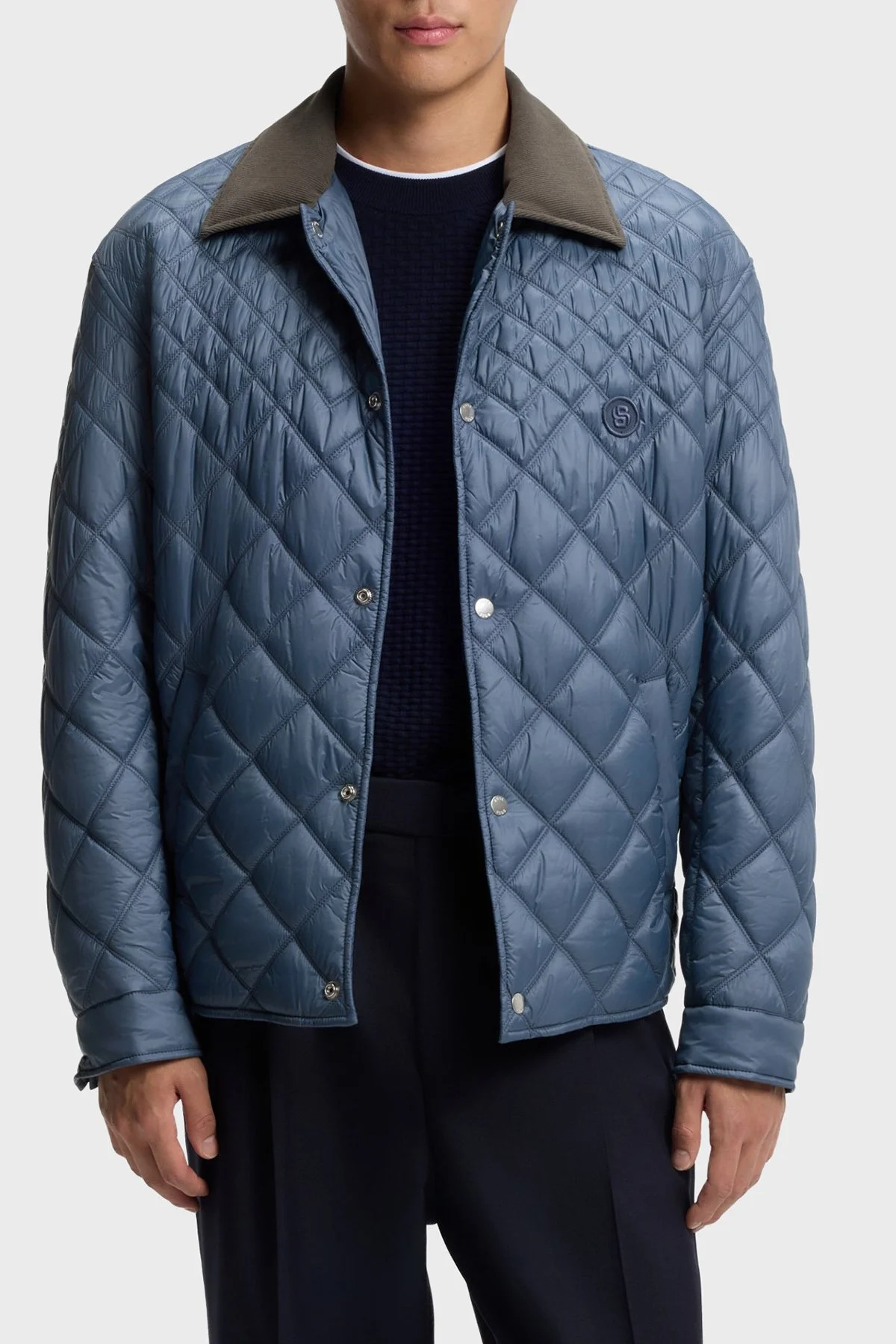 Boss Kapitoneli Relaxed Fit Klasik Yaka Su İtici Erkek Mont 50558841 468 LACİVERT - 1