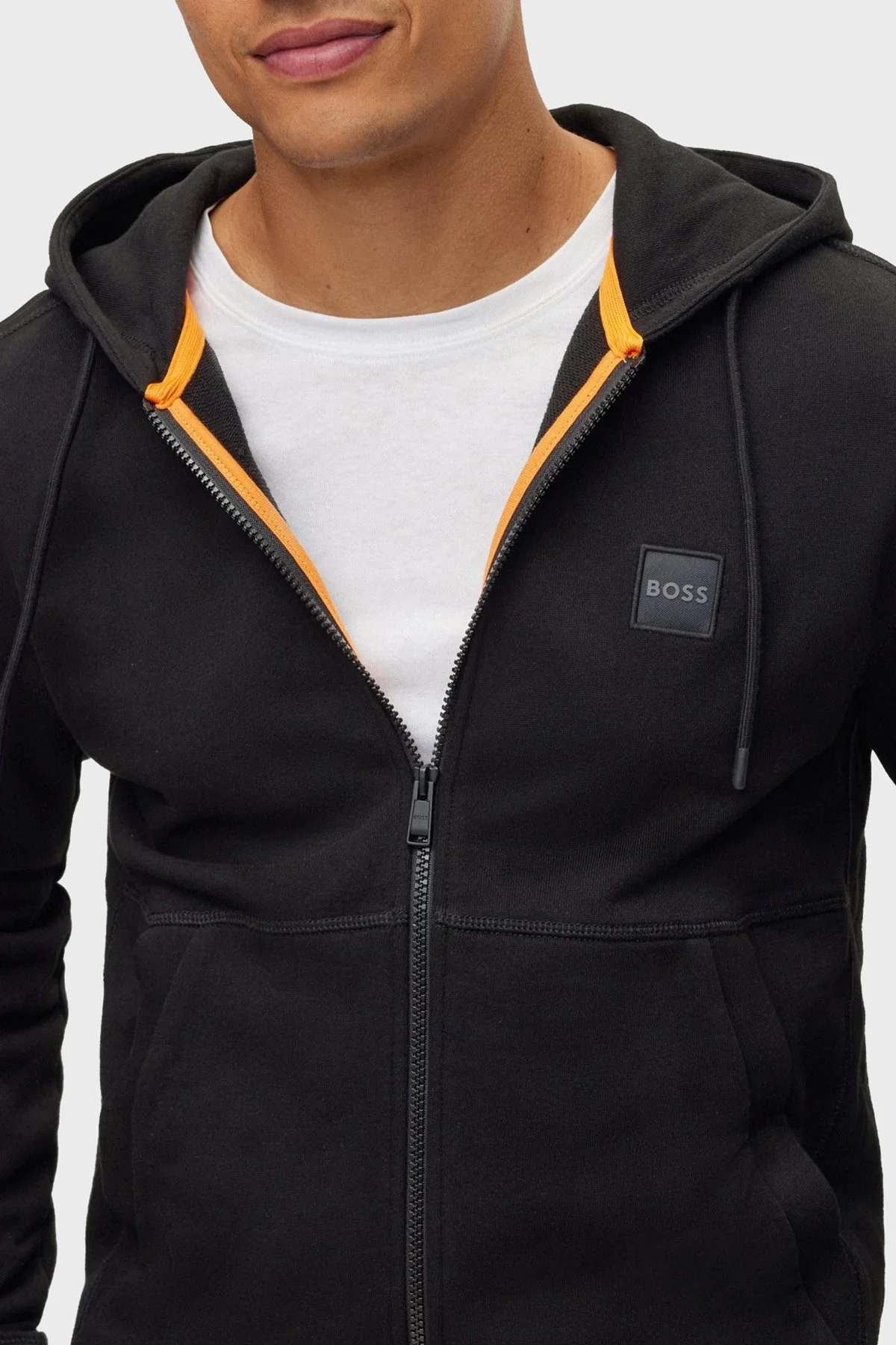 Boss Kapüşonlu Fermuarlı Regular Fit % 100 Pamuk Erkek Sweat 50477003 001 SİYAH - 4