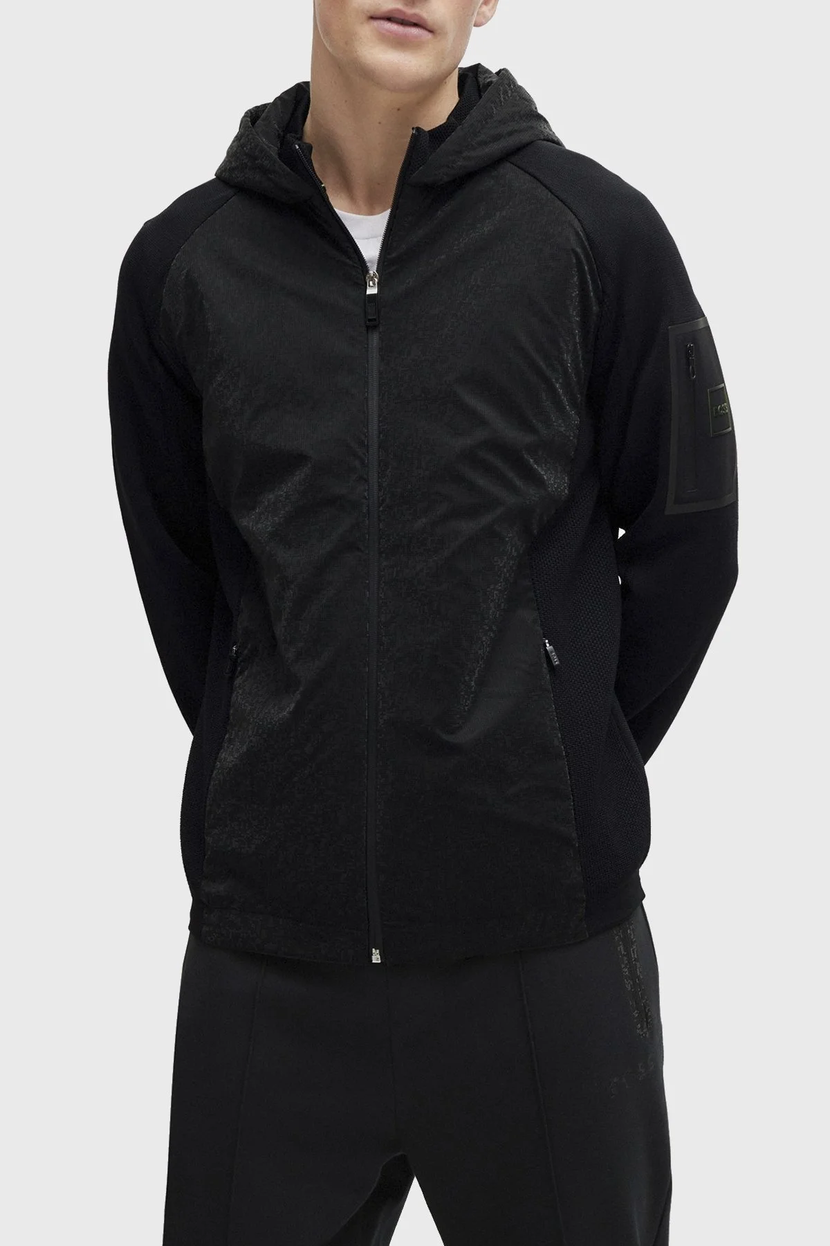 Boss Kapüşonlu Fermuarlı Regular Fit Erkek Hırka 50504972 001 SİYAH - 1