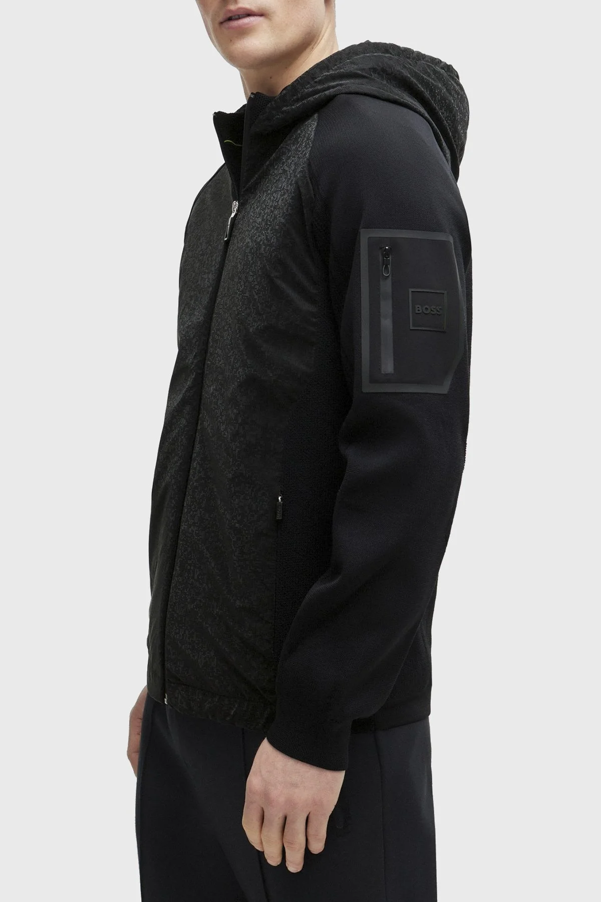 Boss Kapüşonlu Fermuarlı Regular Fit Erkek Hırka 50504972 001 SİYAH - 2