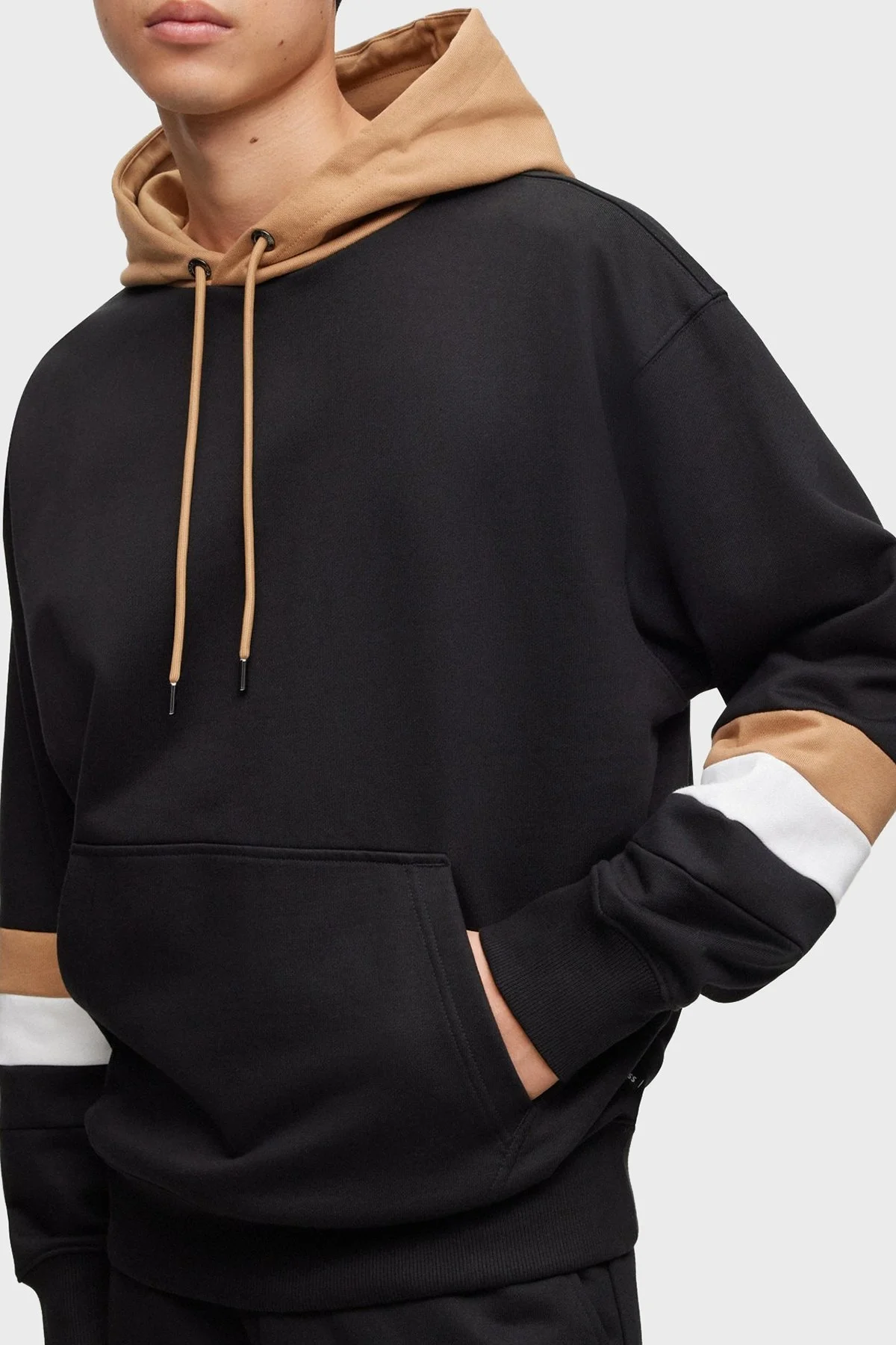 Boss Kapüşonlu Kanguru Cepli % 100 Pamuk Oversize Erkek Sweat 50499424 001 SİYAH - 3