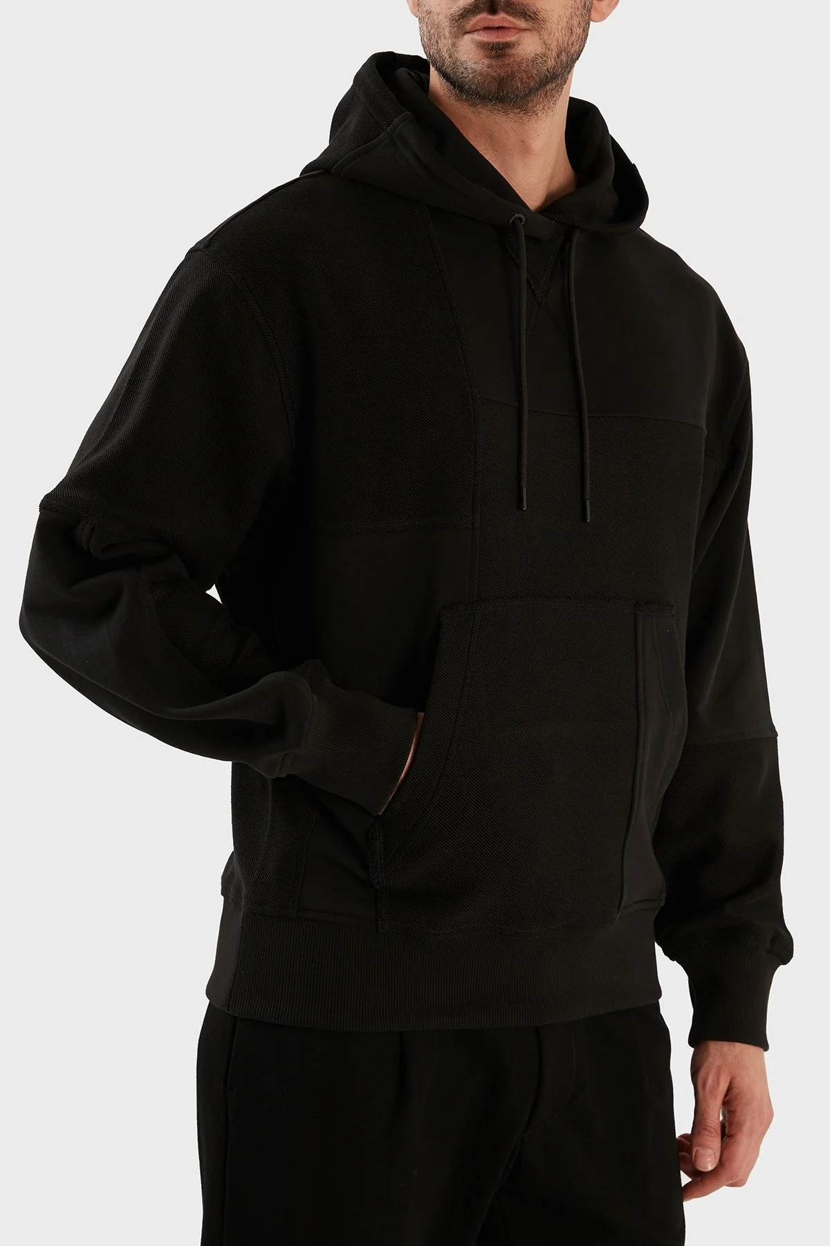 Boss Kapüşonlu Pamuklu Kanguru Cepli Oversize Erkek Sweat 50483461 001 SİYAH - 3