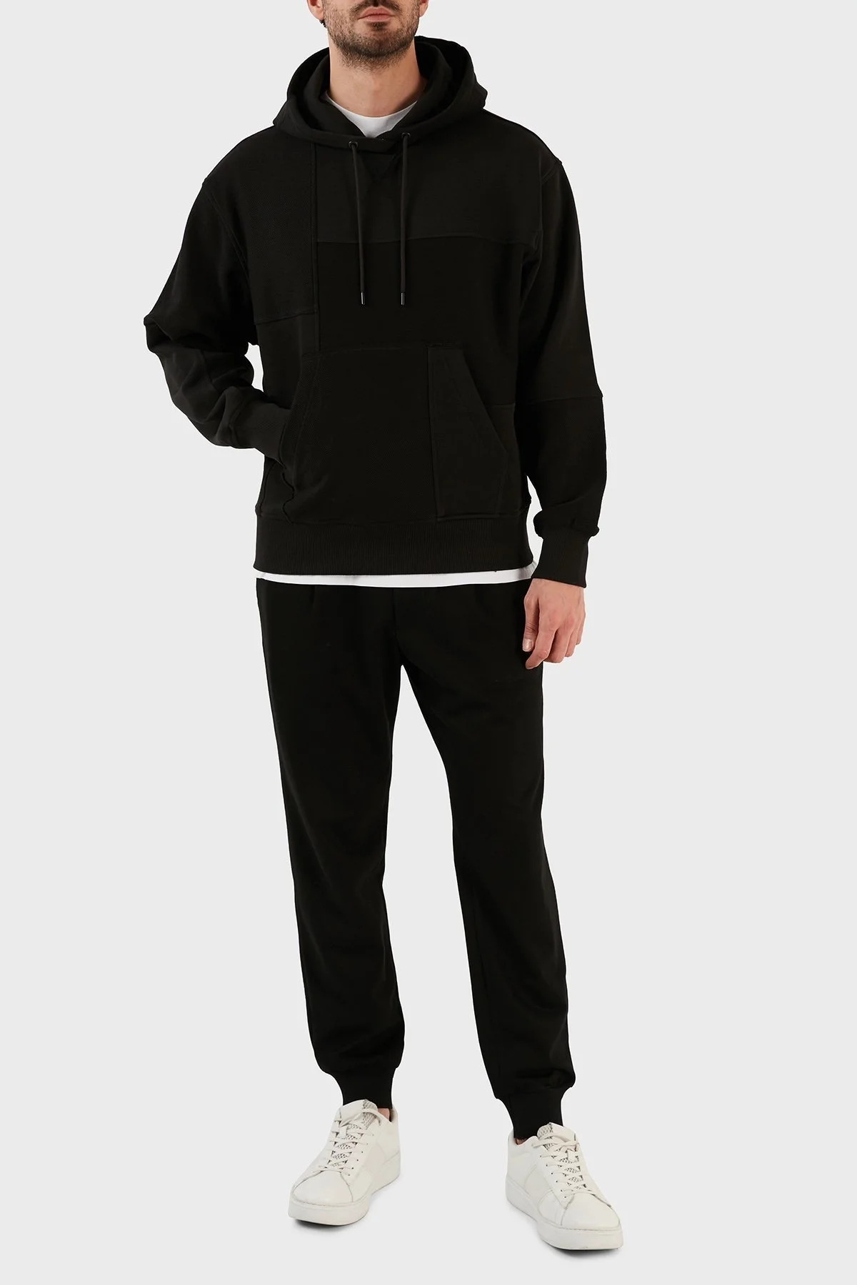 Boss Kapüşonlu Pamuklu Kanguru Cepli Oversize Erkek Sweat 50483461 001 SİYAH - 5