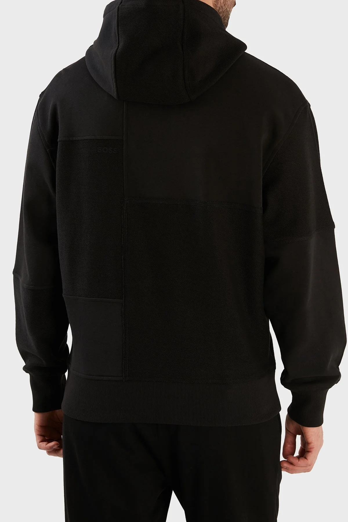 Boss Kapüşonlu Pamuklu Kanguru Cepli Oversize Erkek Sweat 50483461 001 SİYAH - 6