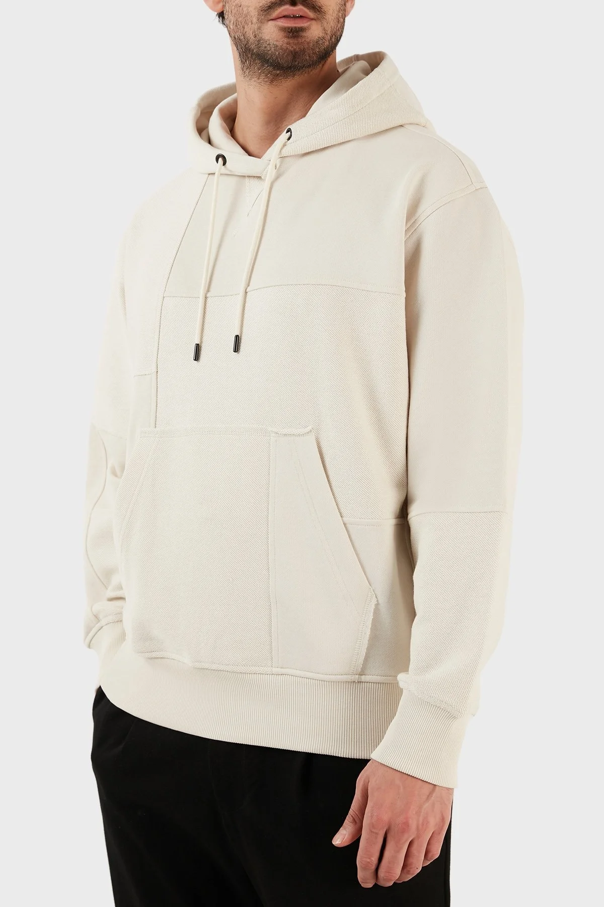 Boss Kapüşonlu Pamuklu Kanguru Cepli Oversize Erkek Sweat 50483461 131 BEJ - 2