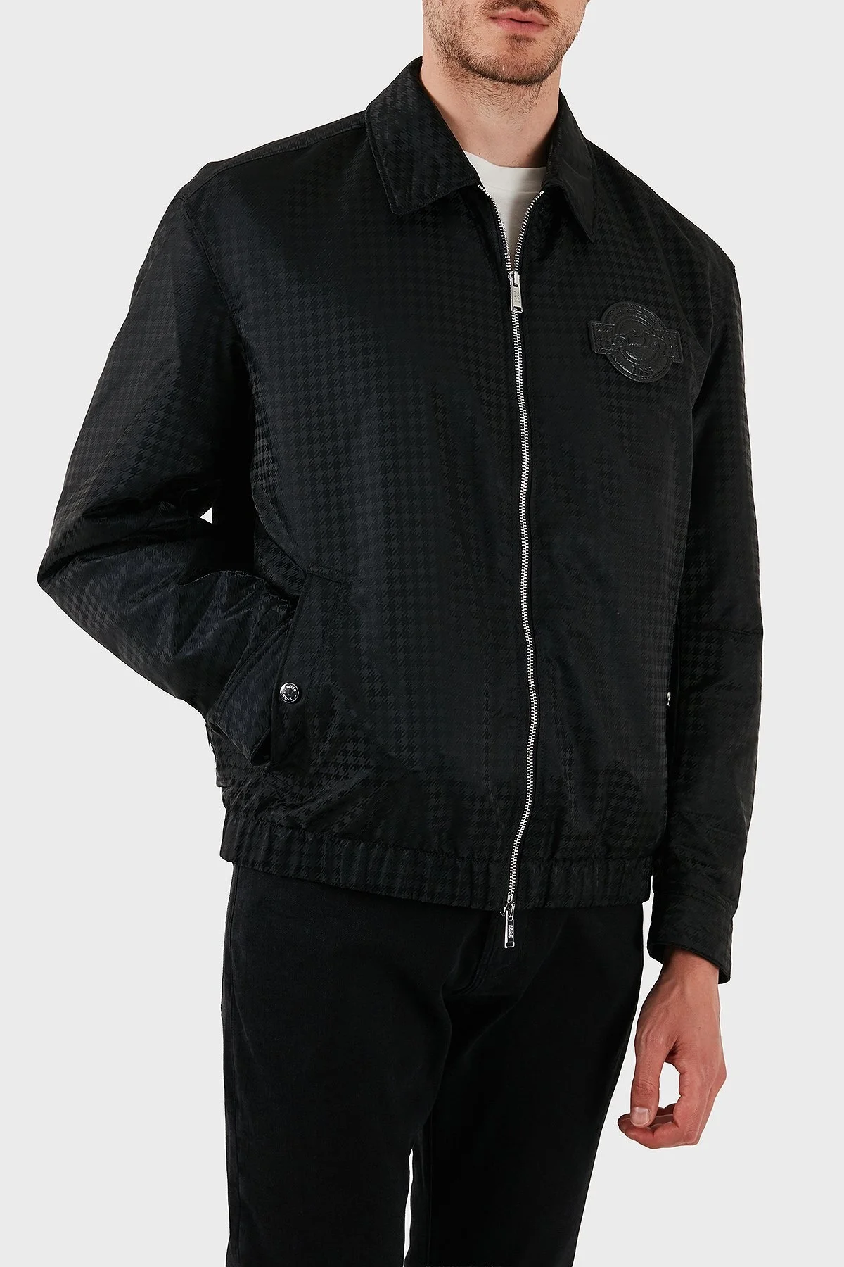 Boss Kareli Regular Fit Düz Yaka Bomber Erkek Ceket 50543129 001 SİYAH - 5