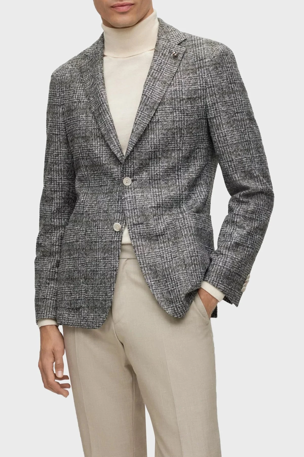 Boss Kareli Streç Jarseden Slim Fit Blazer Erkek Ceket 50502545 030 ANTRASİT - 1