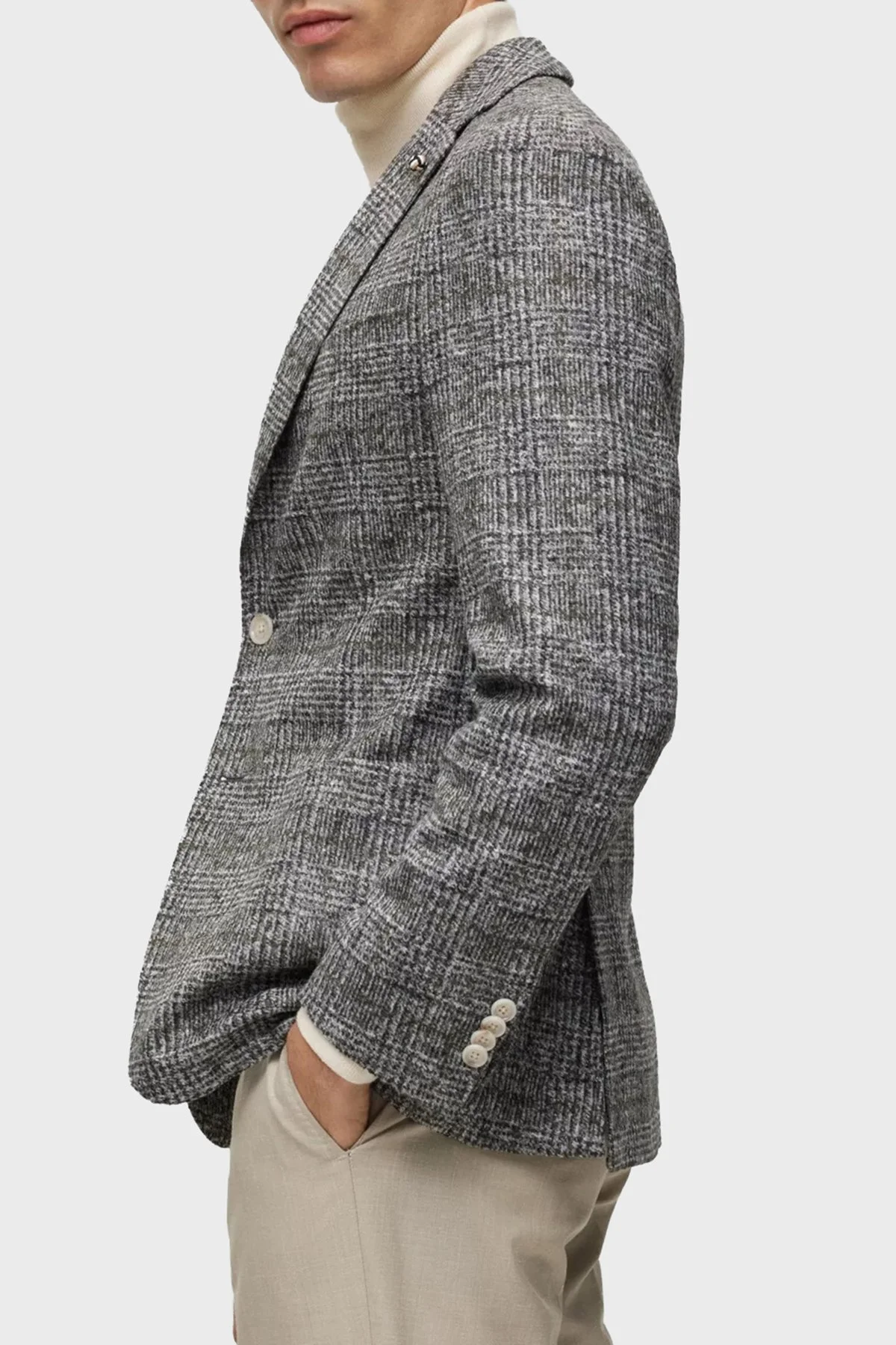 Boss Kareli Streç Jarseden Slim Fit Blazer Erkek Ceket 50502545 030 ANTRASİT - 5