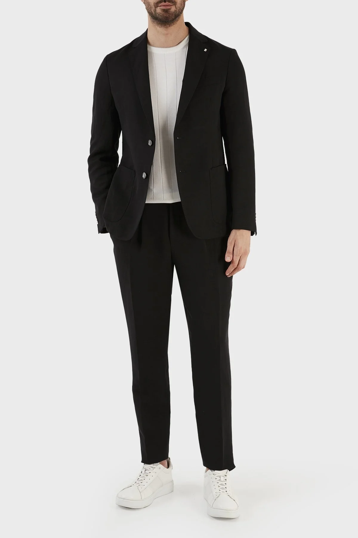 Boss Keten Karışımlı Normal Bel Tapered Fit Düz Paça Erkek Pantolon 50489431 001 SİYAH - 1