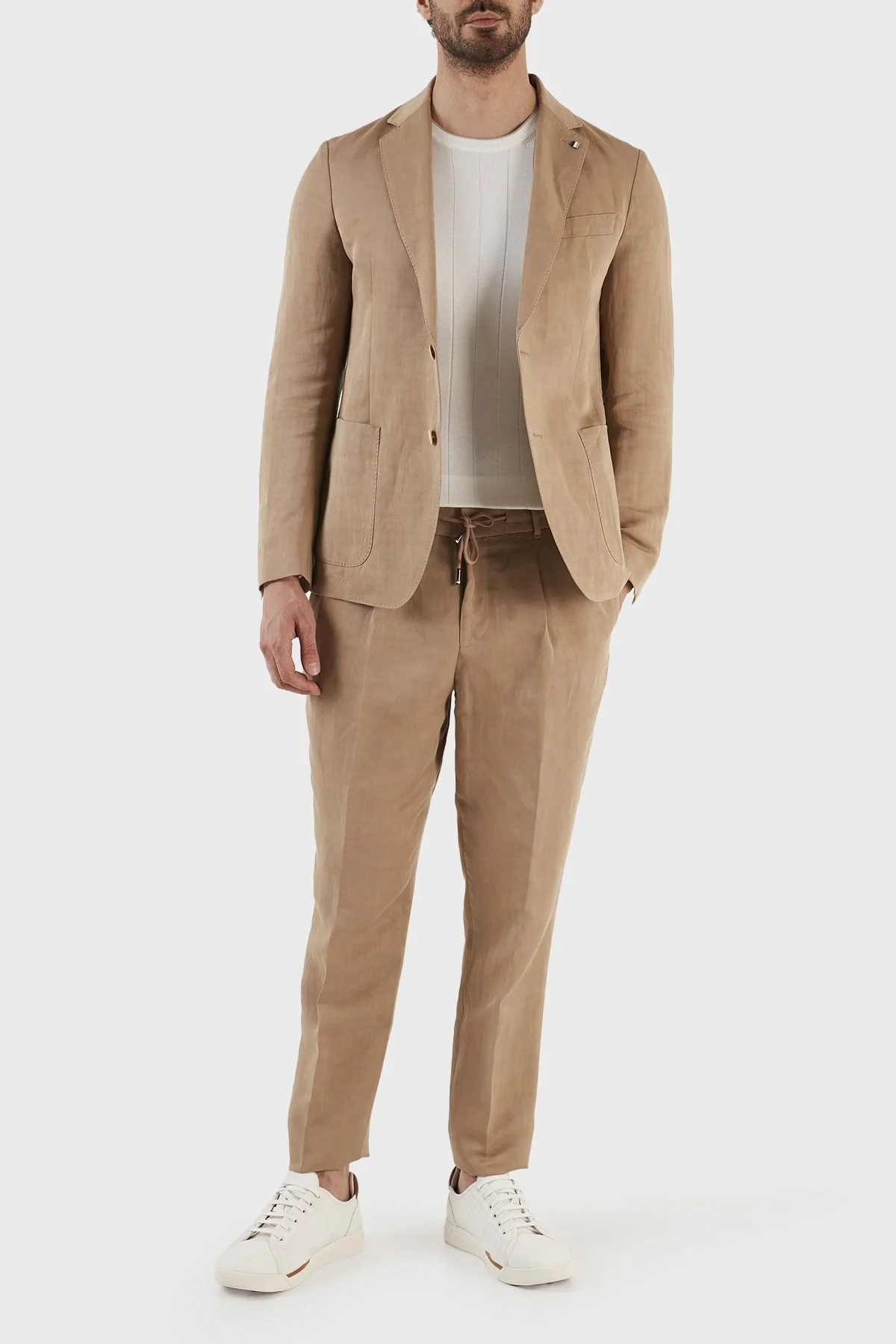 Boss C-Perin Keten Karışımlı Tapered Fit Düz Paça Erkek Pantolon 50489431 260 KAHVE - 1