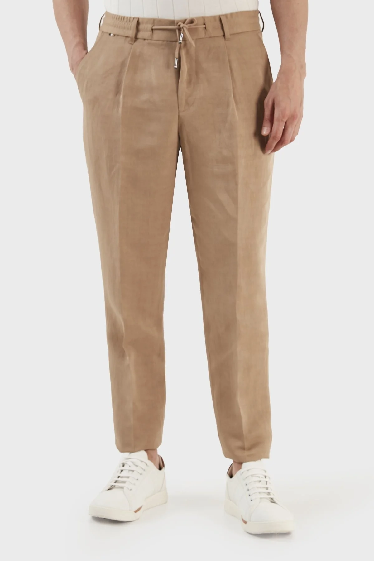 Boss C-Perin Keten Karışımlı Tapered Fit Düz Paça Erkek Pantolon 50489431 260 KAHVE - 4