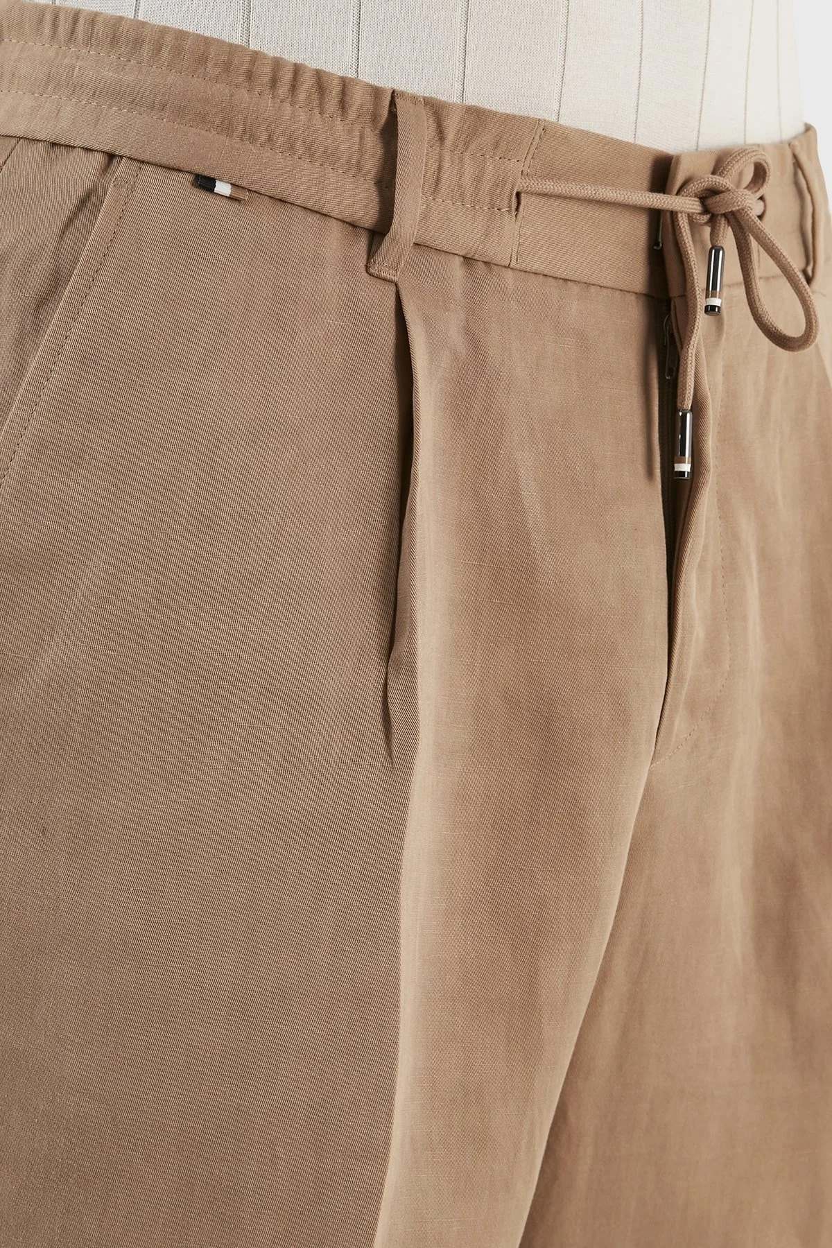 Boss C-Perin Keten Karışımlı Tapered Fit Düz Paça Erkek Pantolon 50489431 260 KAHVE - 5