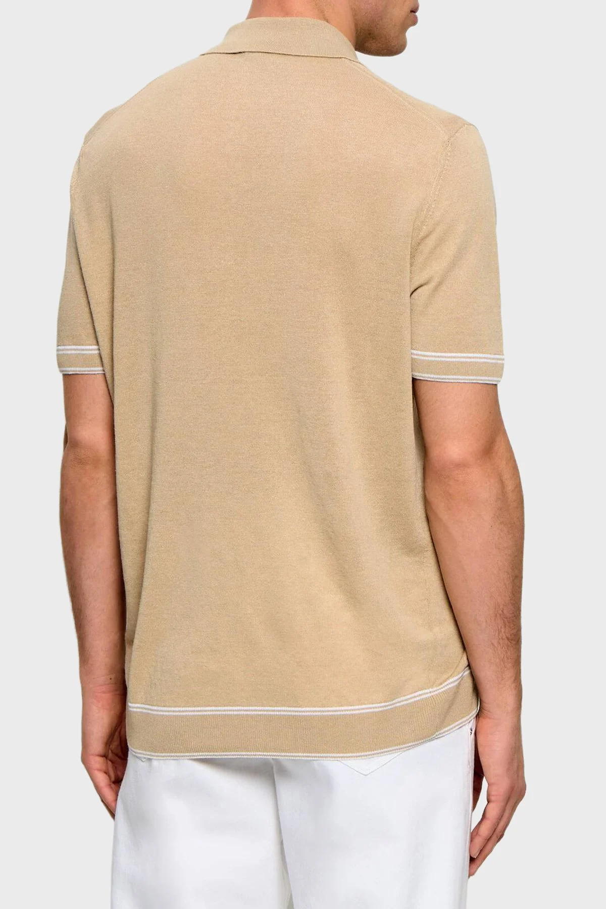 Boss Keten Karışımlı Regular Fit Yarım Fermuarlı Erkek Polo 50560474 286 BEJ - 3