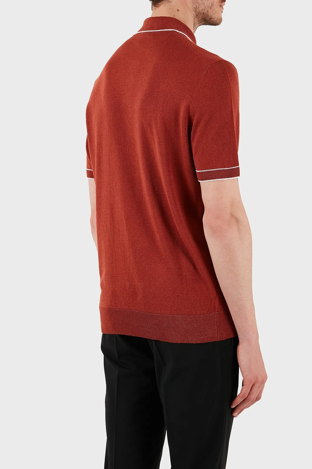 Boss Keten Karışımlı Regular Fit Yarım Fermuarlı Erkek Polo Yaka T Shirt 50537640 806 KİREMİT - 3