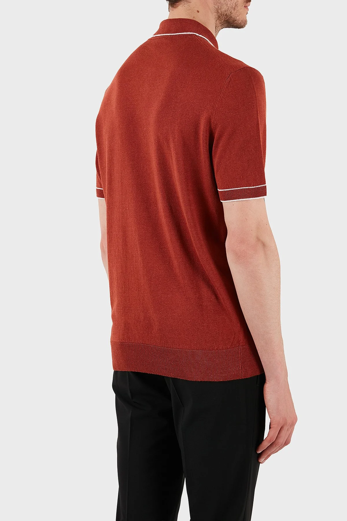 Boss Keten Karışımlı Regular Fit Yarım Fermuarlı Erkek Polo Yaka T Shirt 50537640 806 KİREMİT - 3