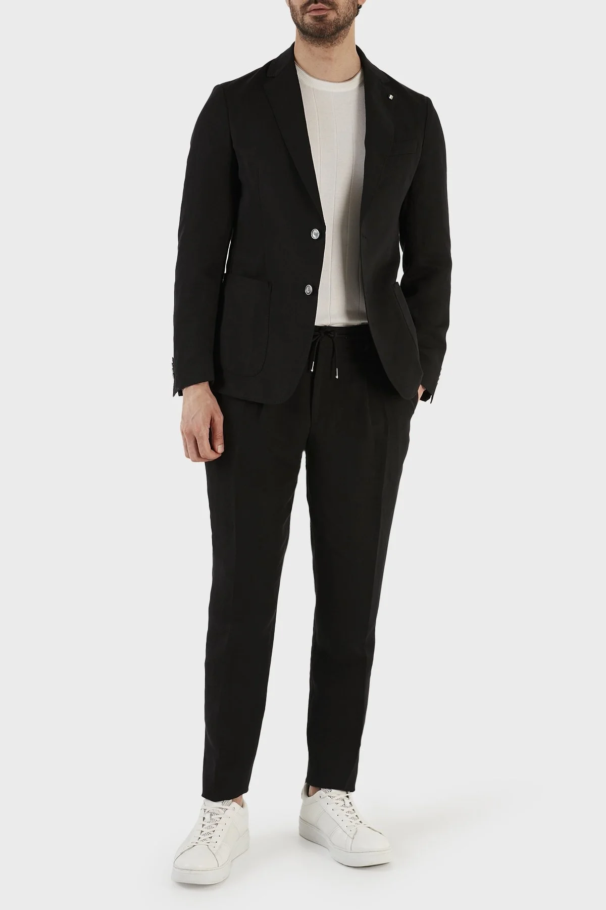 Boss Keten Karışımlı Slim Fit Çift Yırtmaçlı Blazer Erkek Ceket 50491887 001 SİYAH - 4