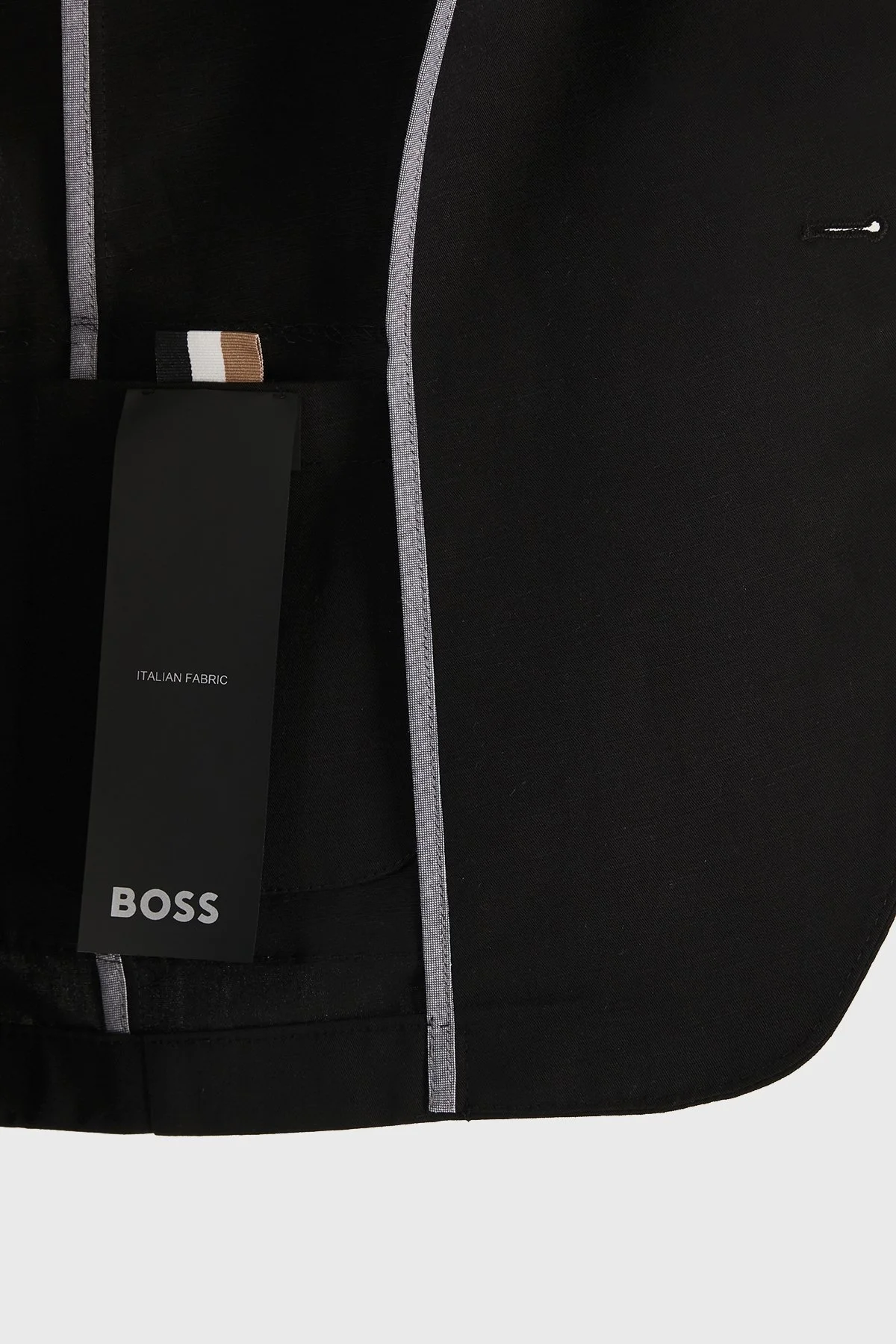 Boss Keten Karışımlı Slim Fit Çift Yırtmaçlı Blazer Erkek Ceket 50491887 001 SİYAH - 5