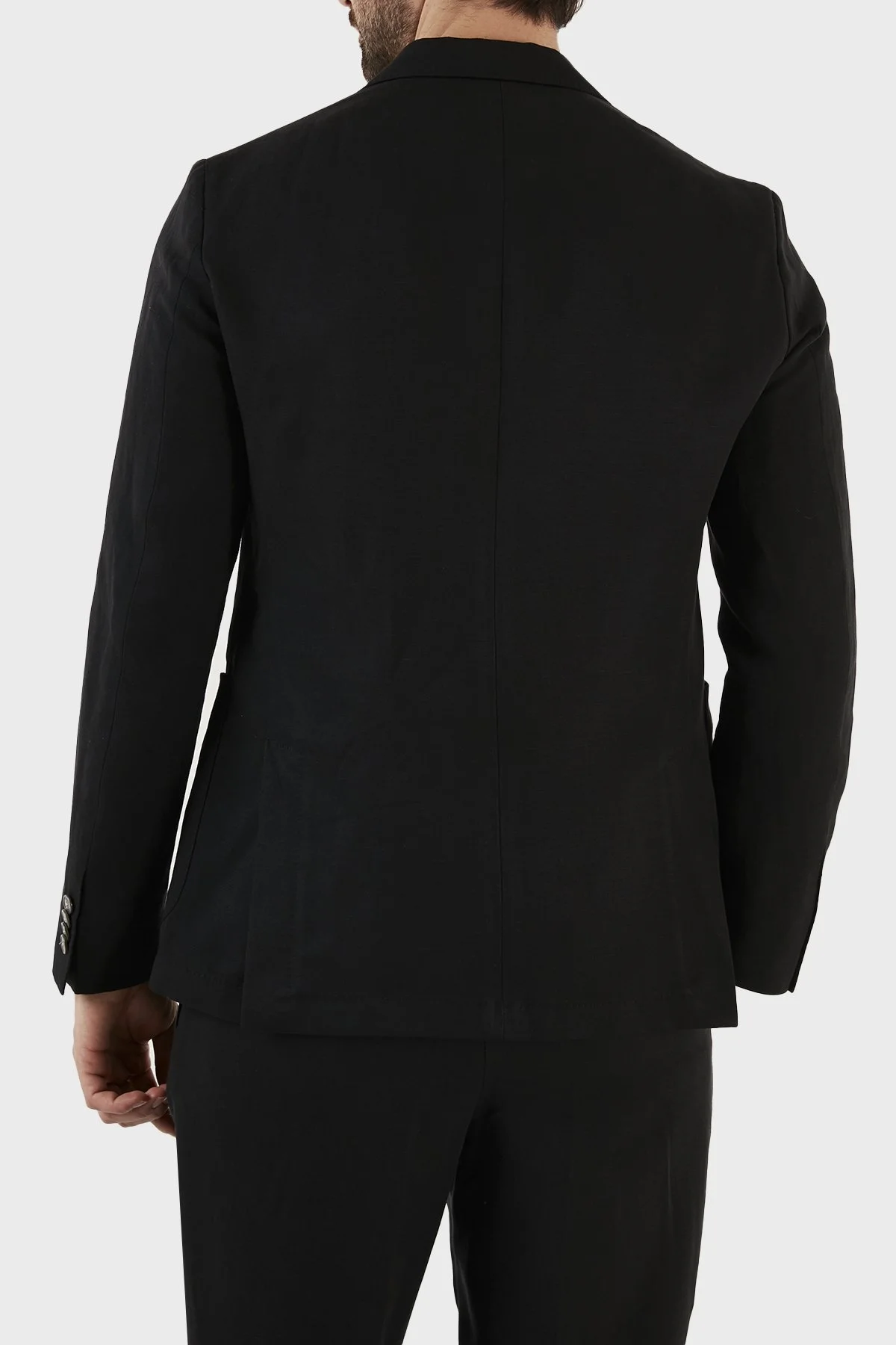 Boss Keten Karışımlı Slim Fit Çift Yırtmaçlı Blazer Erkek Ceket 50491887 001 SİYAH - 7
