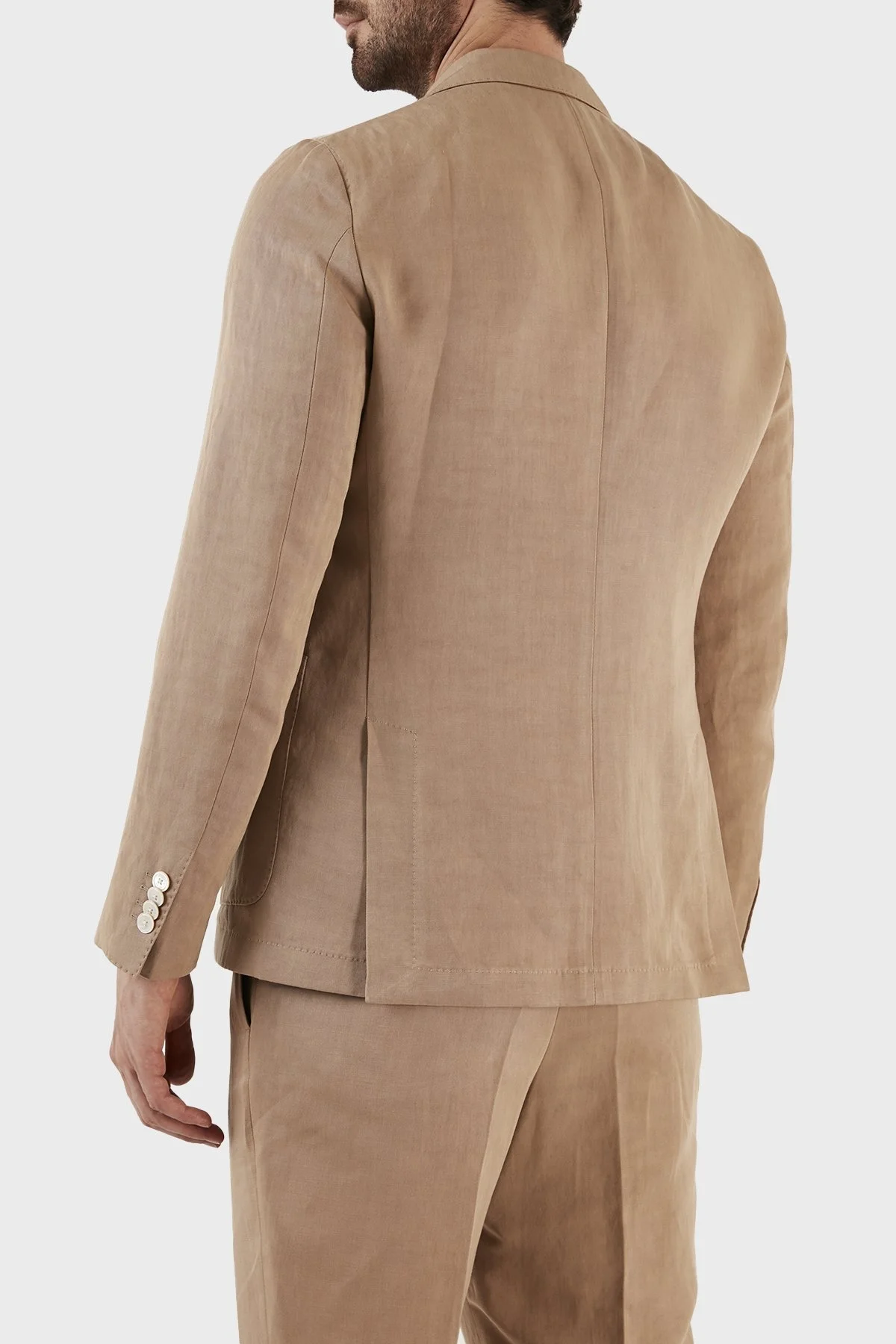 Boss Keten Karışımlı Slim Fit Çift Yırtmaçlı Blazer Erkek Ceket 50491887 260 KAHVE - 4