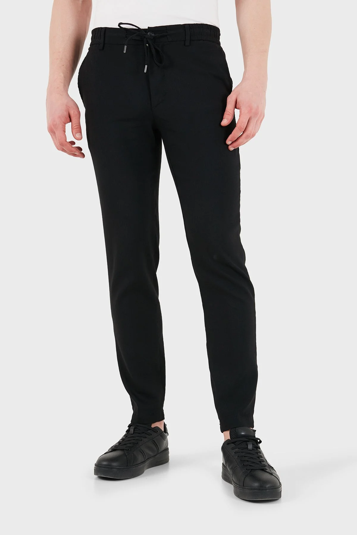Boss Keten Karışımlı Slim Fit Normal Bel Erkek Pantolon 50557859 001 SİYAH - 1
