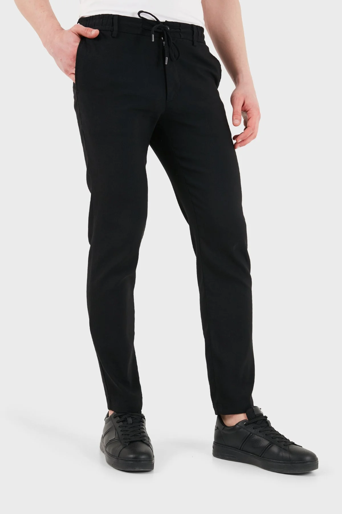 Boss Keten Karışımlı Slim Fit Normal Bel Erkek Pantolon 50557859 001 SİYAH - 4