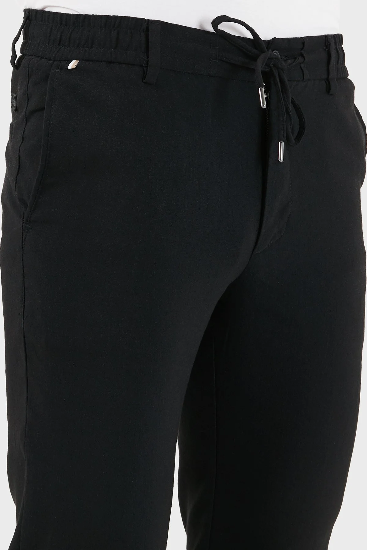 Boss Keten Karışımlı Slim Fit Normal Bel Erkek Pantolon 50557859 001 SİYAH - 6