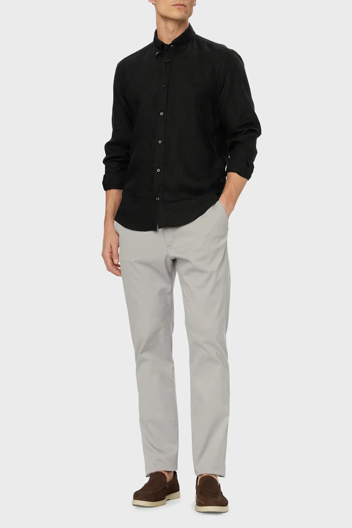 Boss Keten Regular Fit Klasik Yaka Uzun Kollu Erkek Gömlek 50556077 001 SİYAH - 2