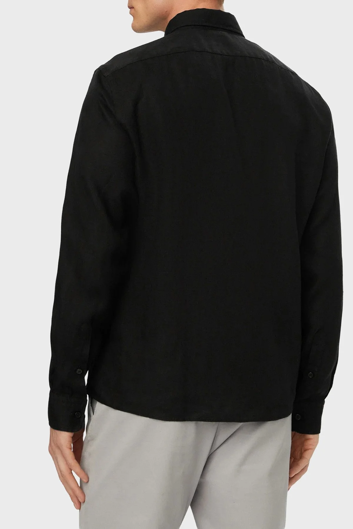 Boss Keten Regular Fit Klasik Yaka Uzun Kollu Erkek Gömlek 50556077 001 SİYAH - 3