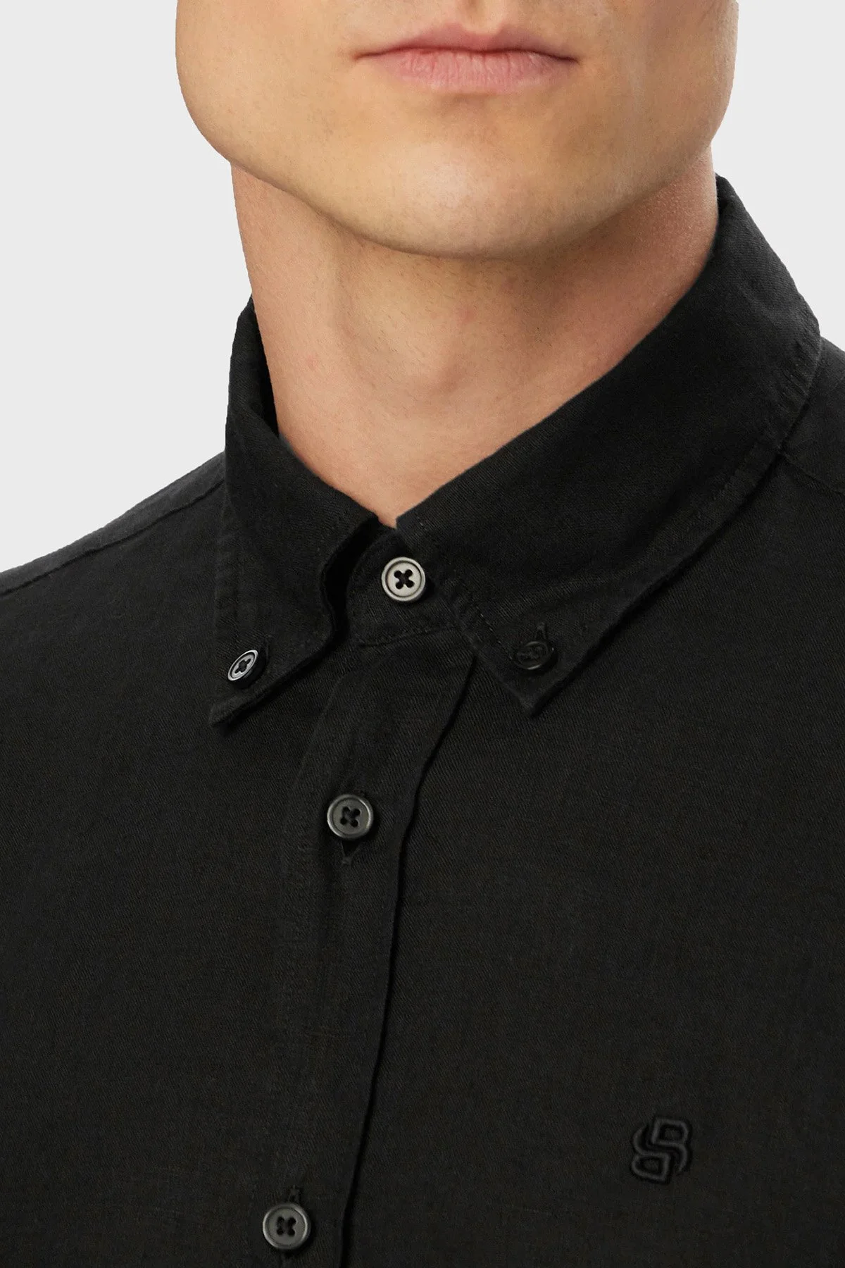 Boss Keten Regular Fit Klasik Yaka Uzun Kollu Erkek Gömlek 50556077 001 SİYAH - 4