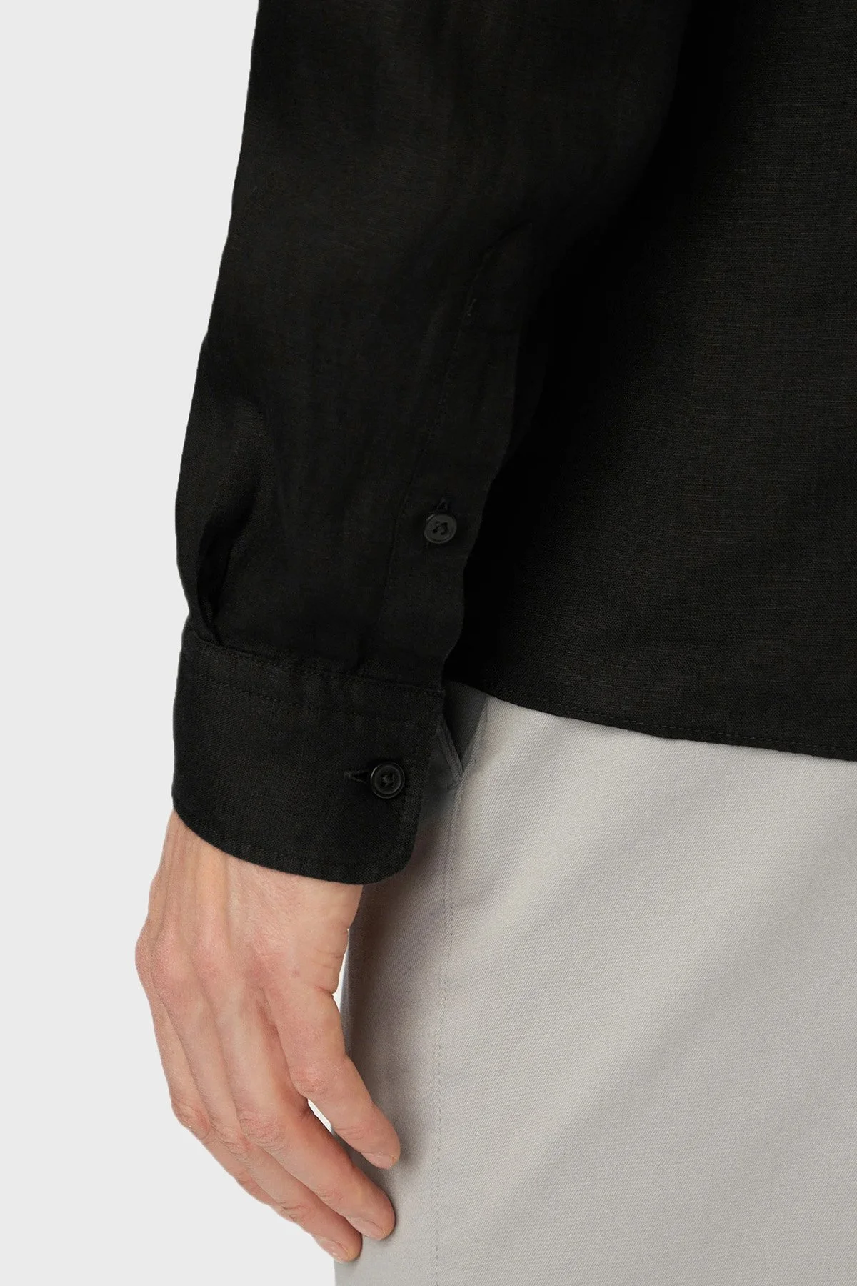 Boss Keten Regular Fit Klasik Yaka Uzun Kollu Erkek Gömlek 50556077 001 SİYAH - 5