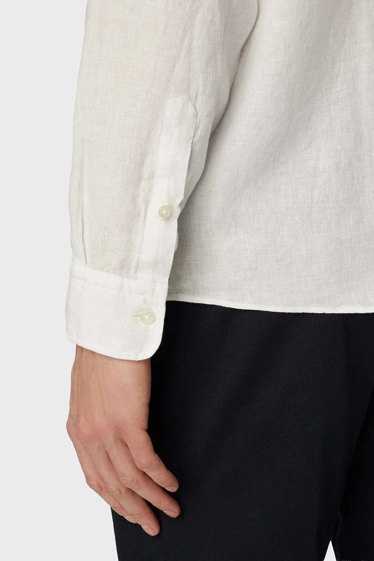 Boss Keten Regular Fit Klasik Yaka Uzun Kollu Erkek Gömlek 50556077 100 BEYAZ - 5