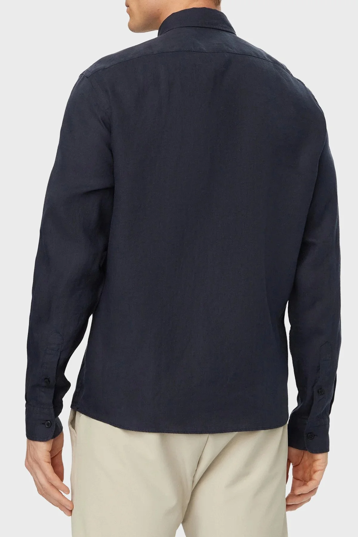 Boss Keten Regular Fit Klasik Yaka Uzun Kollu Erkek Gömlek 50556077 404 LACİVERT - 3