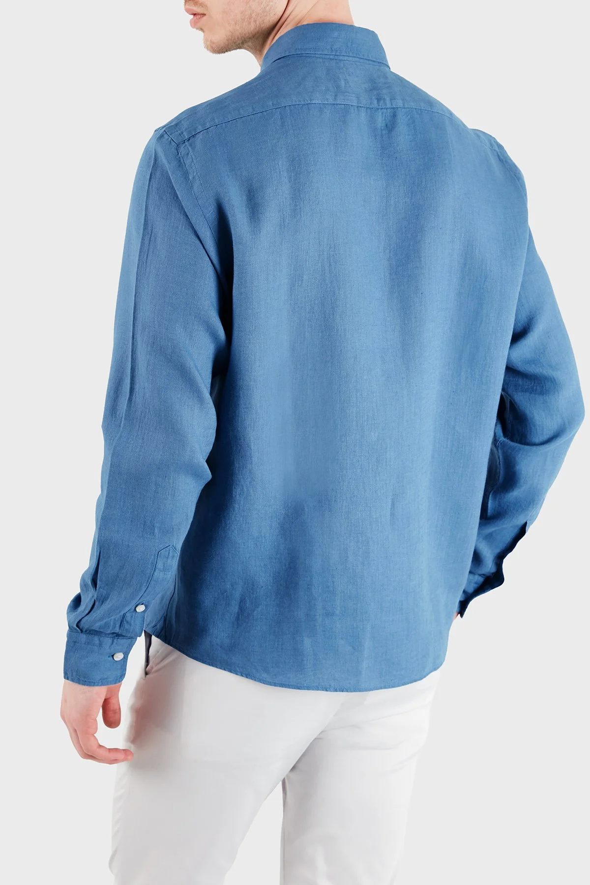 Boss Keten Regular Fit Klasik Yaka Uzun Kollu Erkek Gömlek 50556077 459 MAVİ - 3