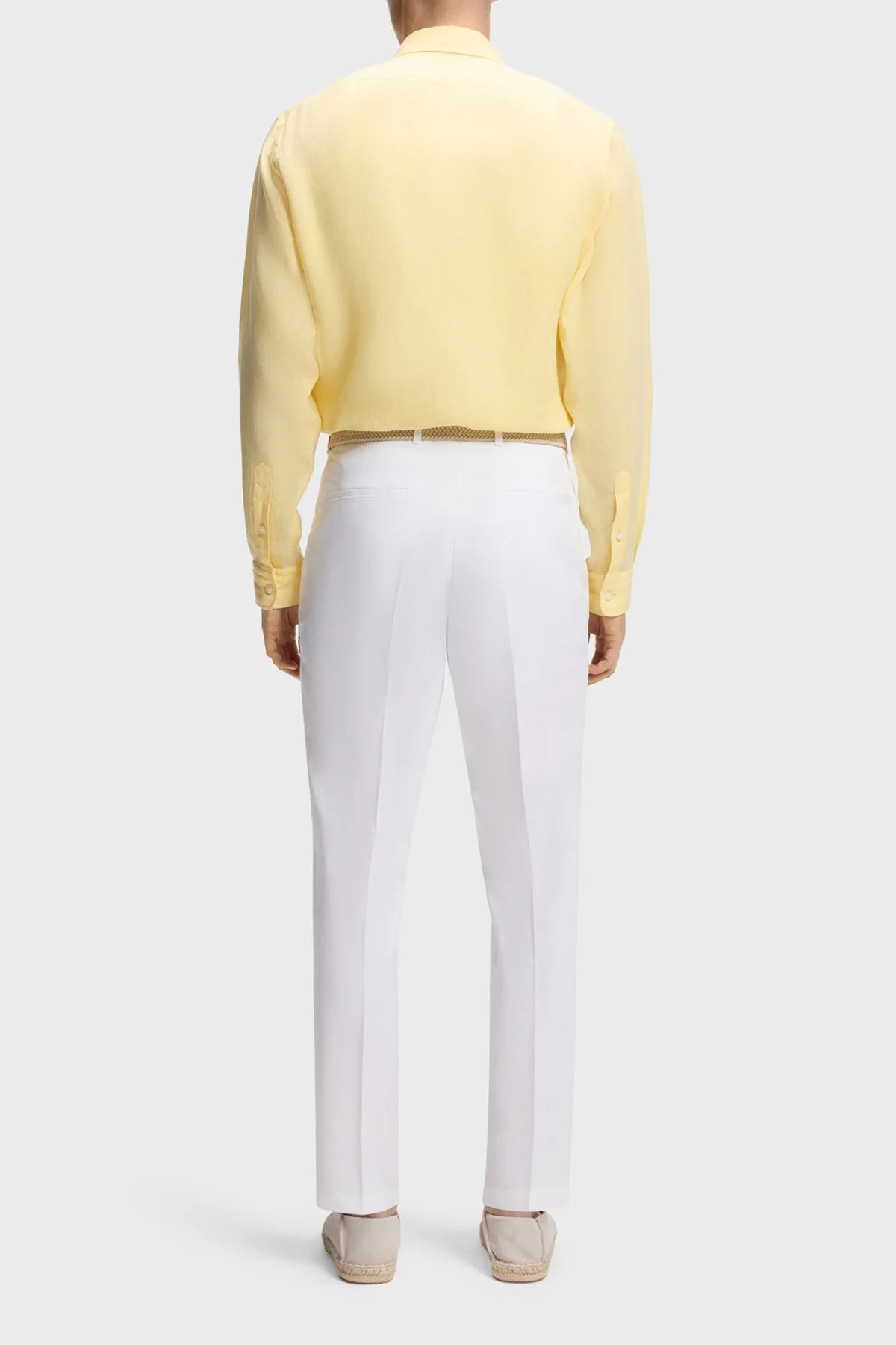 Boss Keten Regular Fit Klasik Yaka Uzun Kollu Erkek Gömlek 50556077 749 SARI - 3