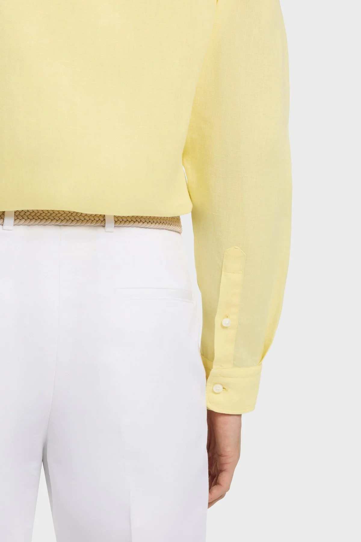 Boss Keten Regular Fit Klasik Yaka Uzun Kollu Erkek Gömlek 50556077 749 SARI - 5