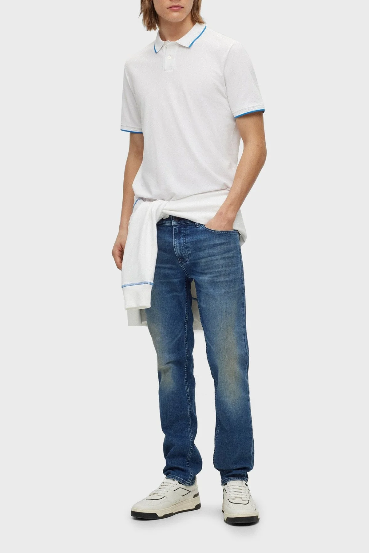Boss Delaware BC-C Konforlu Streç Pamuklu Slim Fit Dar Paça Jeans Erkek Kot Pantolon 50495942 420 MAVİ - 2