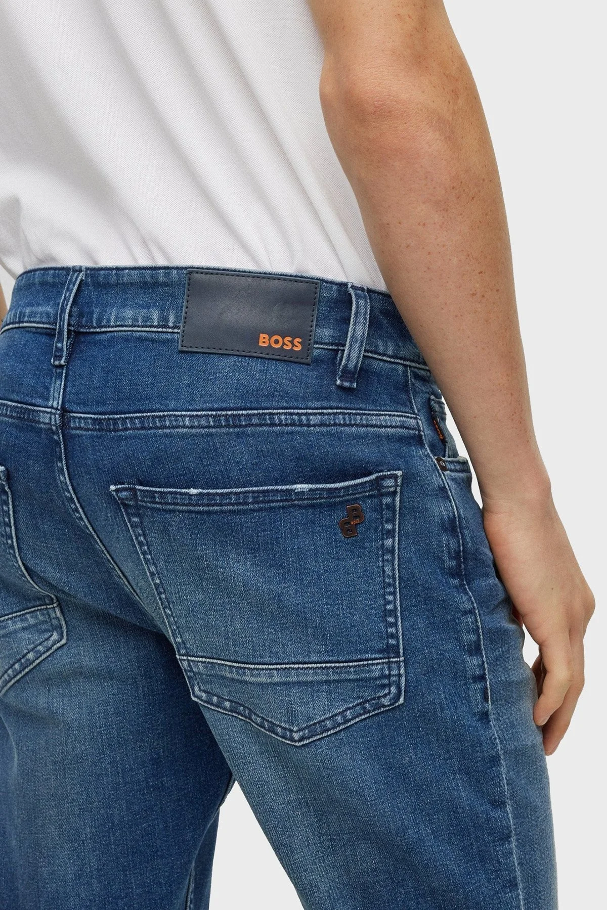 Boss Delaware BC-C Konforlu Streç Pamuklu Slim Fit Dar Paça Jeans Erkek Kot Pantolon 50495942 420 MAVİ - 4