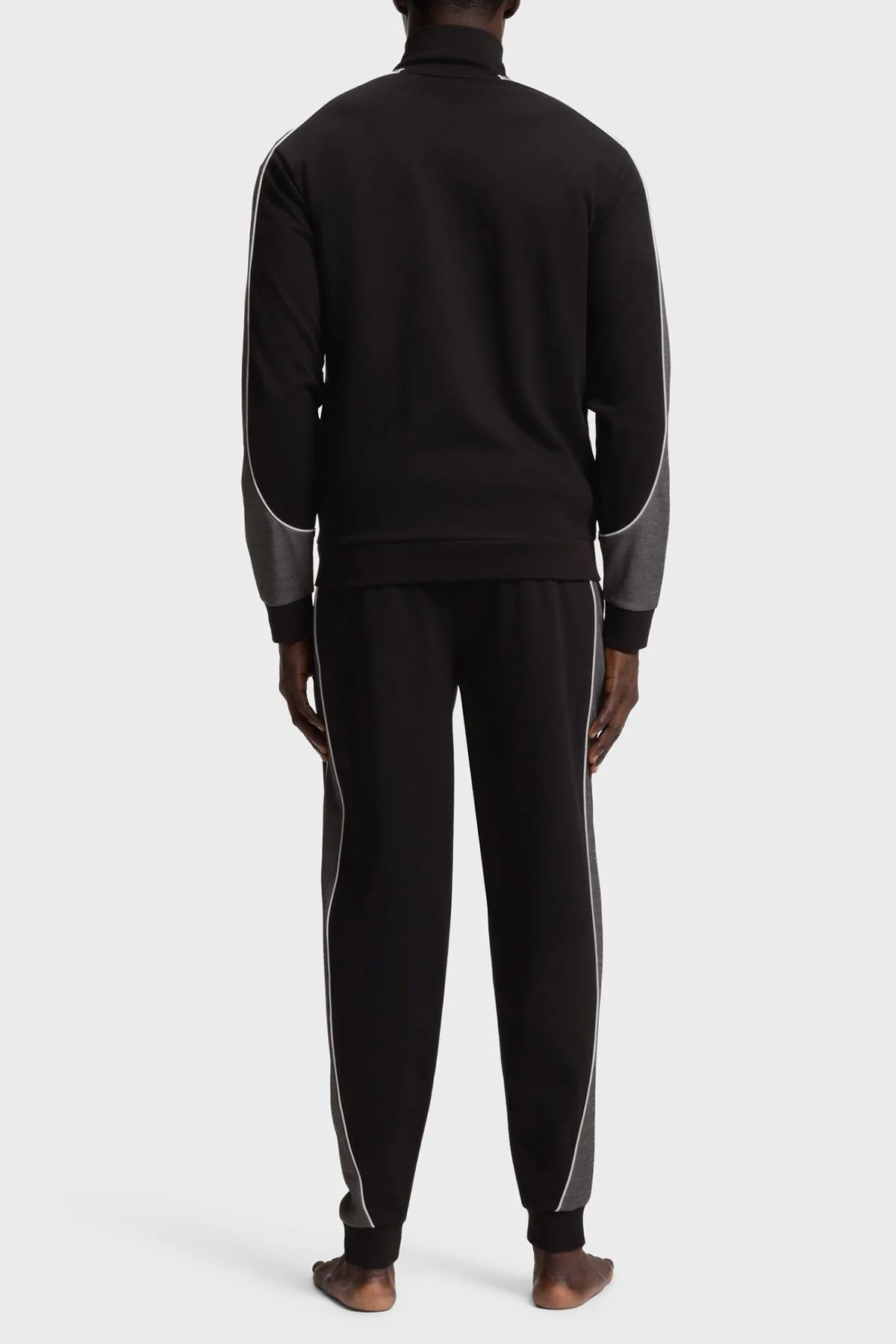 Boss Kontrast Detaylı Pamuklu Regular Fit Dik Yaka Fermuarlı Erkek Sweat 50554793 001 SİYAH - 3