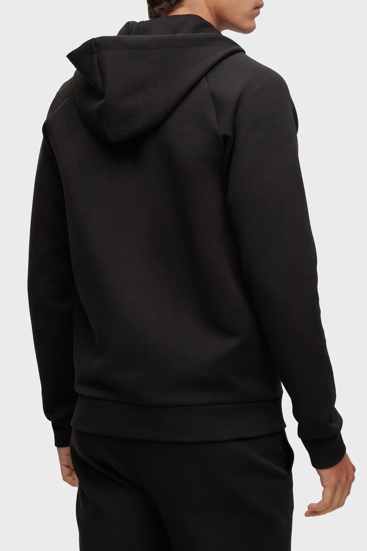 Boss Kontrast Logolu Pamuklu Fermuarlı Kapüşonlu Relaxed Fit Erkek Sweat 50482888 001 SİYAH - 3