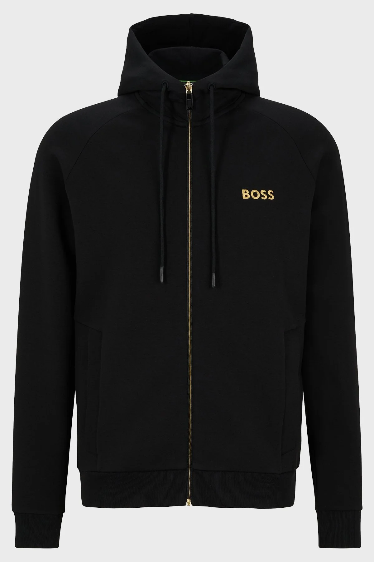 Boss Kontrast Logolu Pamuklu Fermuarlı Kapüşonlu Relaxed Fit Erkek Sweat 50482888 001 SİYAH - 5