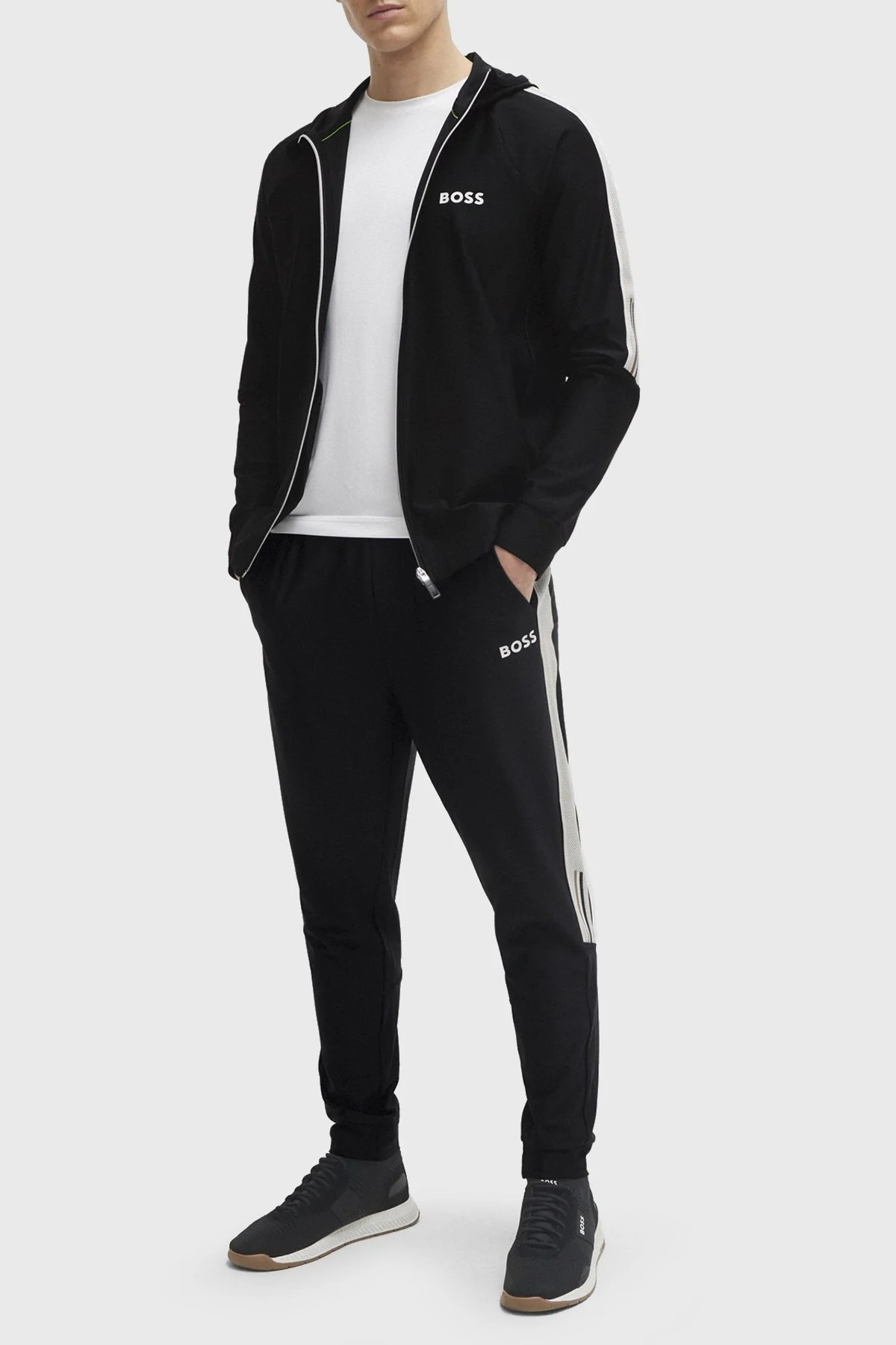 Boss Kontrast Şeritli Belden Bağlamalı Cepli Regular Fit Erkek Pantolon 50506163 001 SİYAH - 3