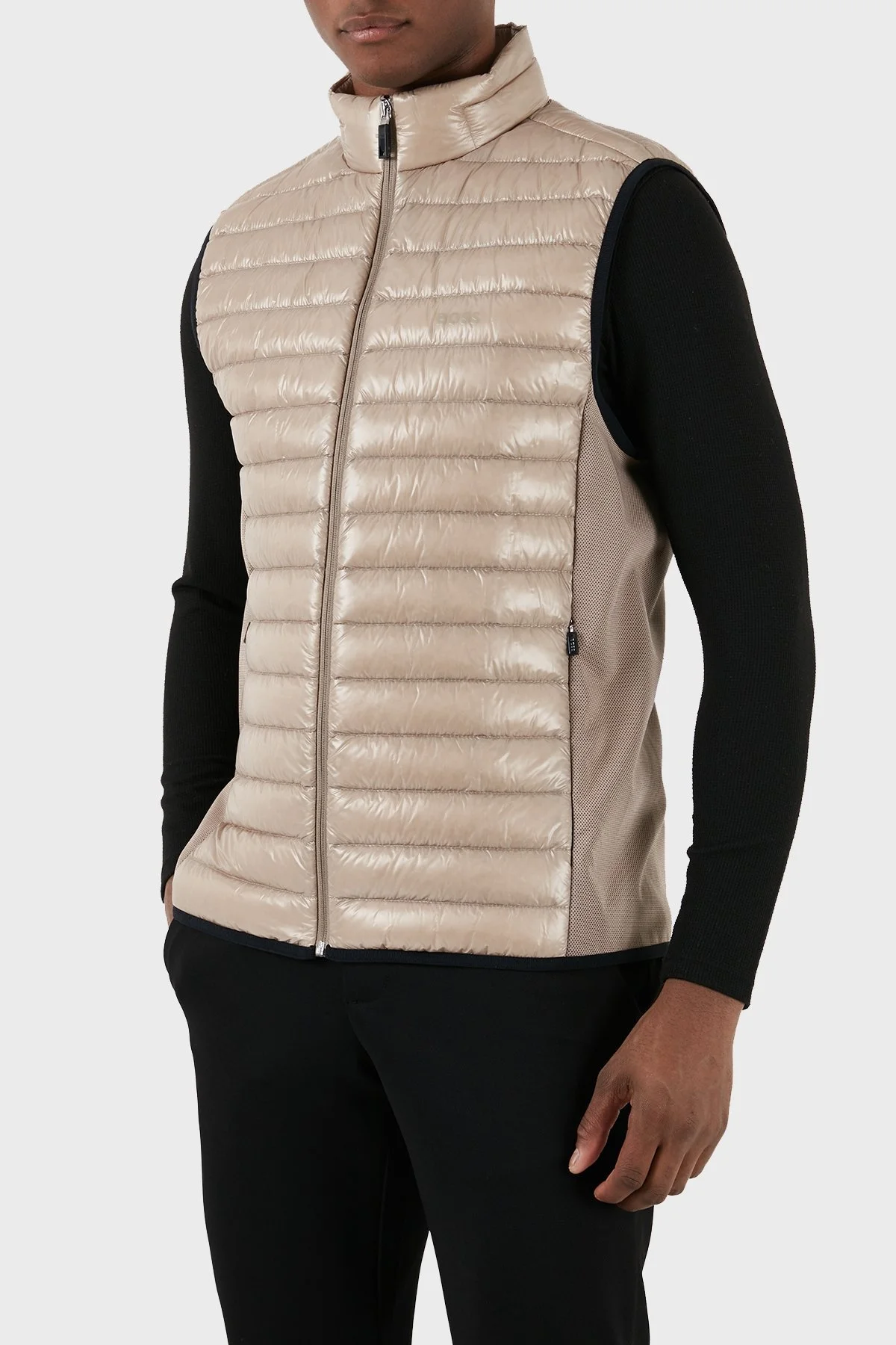 Boss Kuş Tüyü Dolgulu Dik Yaka Regular Fit Erkek Yelek 50508569 334 BEJ - 1