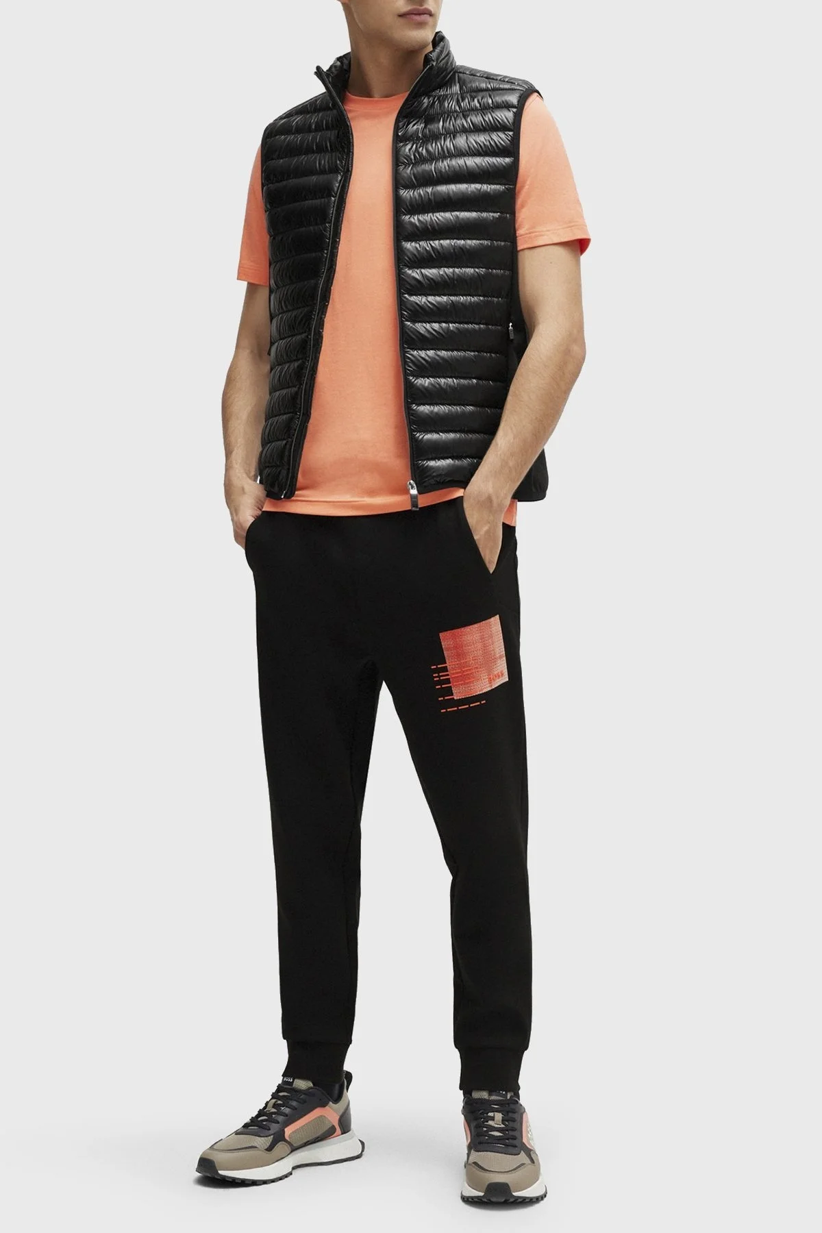 Boss Kuş Tüyü Dolgulu Fermuarlı Dik Yaka Regular Fit Erkek Yelek 50508569 001 SİYAH - 2