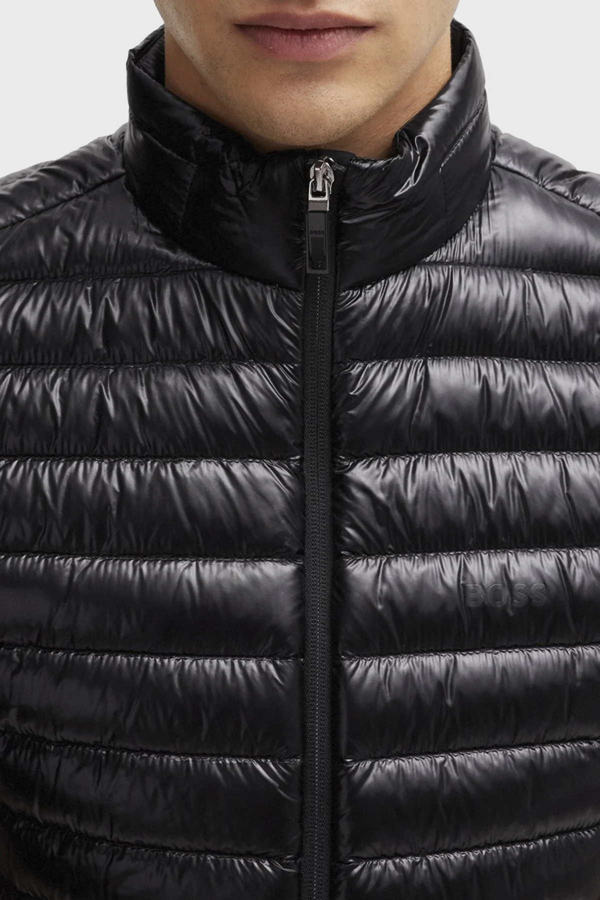 Boss Kuş Tüyü Dolgulu Fermuarlı Dik Yaka Regular Fit Erkek Yelek 50508569 001 SİYAH - 4