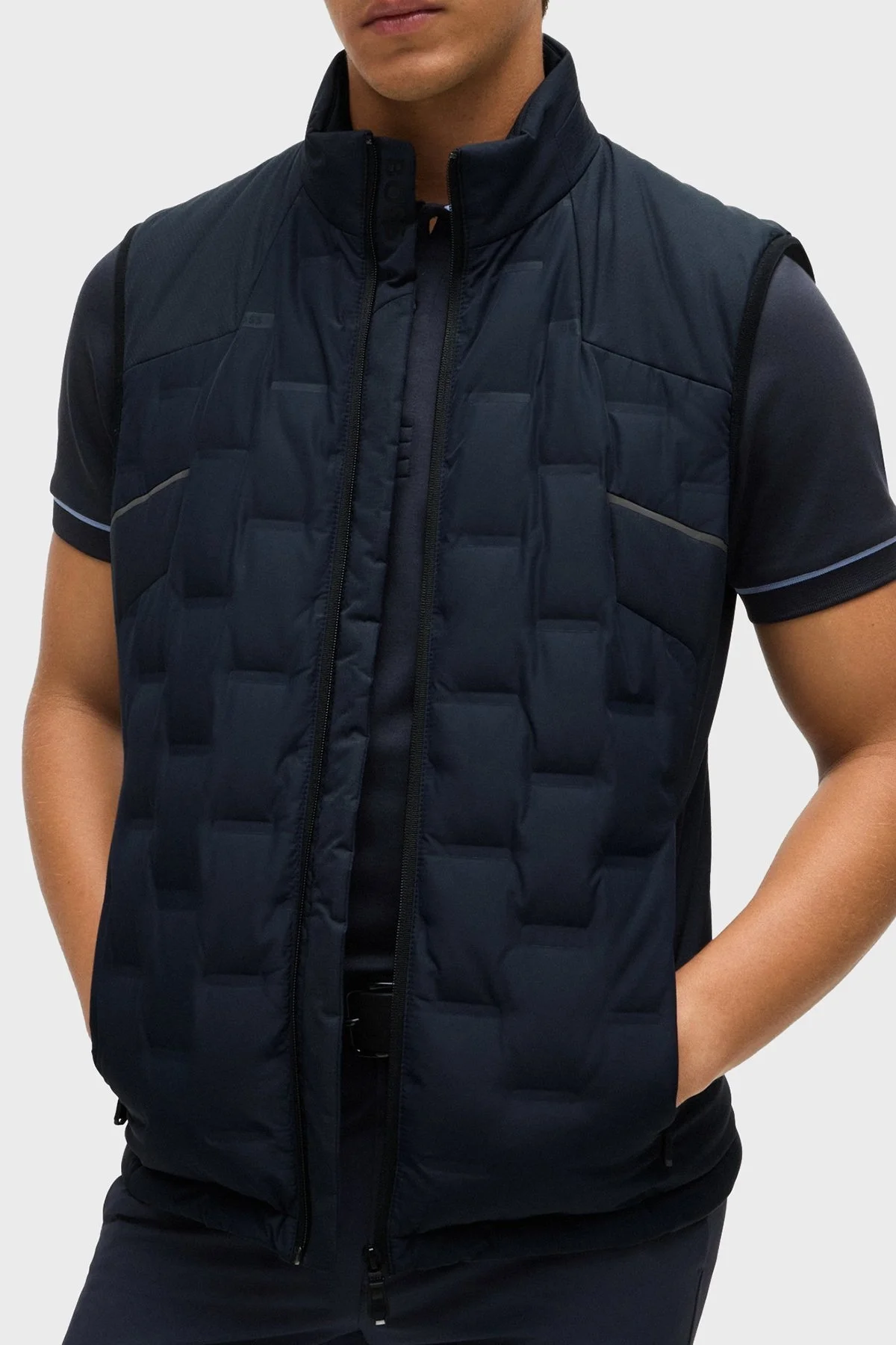 Boss Kuş Tüyü Dolgulu Regular Fit Şişme Erkek Yelek 50514343 402 LACİVERT - 2